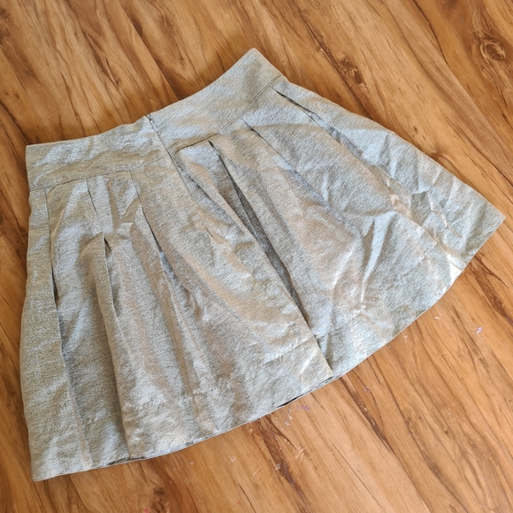 REVIEW Grey Silver Glitter 12 Plaid Pleated Quilted Fit Flare Mini School Skirts - Picture 2 of 5